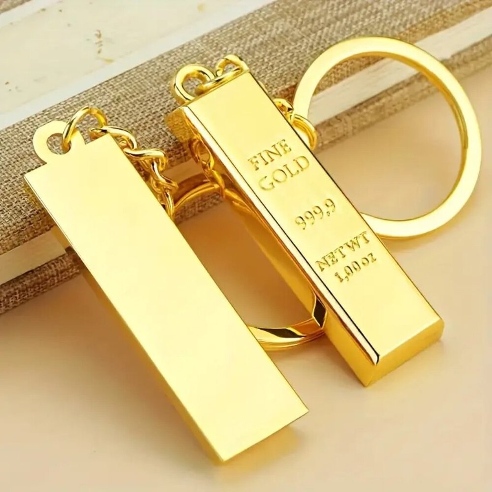 Luxury Gold Bar Keychain or bag charm 1oz Replica - 999.9 Fine Gold style - Picture 5 of 6
